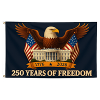 🇺🇸 250 Years of Freedom Flag – Full Size 3x5 ft Eagle & White House Patriotic Anniversary Banner (1776–2026)