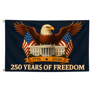 🇺🇸 250 Years of Freedom Flag – Full Size 3x5 ft Eagle & White House Patriotic Anniversary Banner (1776–2026)