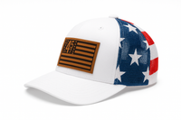 45 47 Presidential Flag Patch Mesh Snapback — Patriotic White/Stars & Stripes