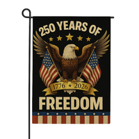 250 Years of Freedom – 4-Flag Garden Set (3-Pack + Free Holiday Flag) | 1776-2026 Patriotic Yard Flags