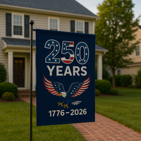 USA 250 Years Yard Flags (2-Pack) — 1776 to 2026 Patriotic Eagle + Happy New Year
