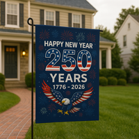 USA 250 Years Yard Flags (2-Pack) — 1776 to 2026 Patriotic Eagle + Happy New Year