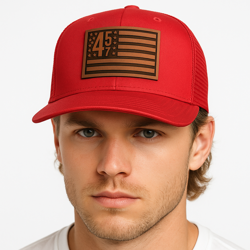 45 47 Presidential Flag Red Mesh Snapback