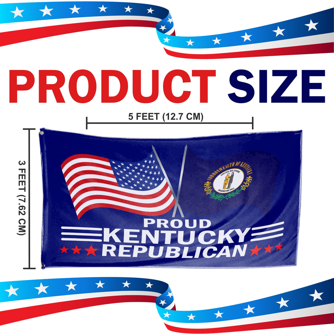 Proud Kentucky Republican flag size 3 x 5 feet