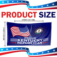 Proud Kentucky Republican flag size 3 x 5 feet