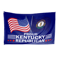 Proud Kentucky Republican 3x5 flag with American flag and Kentucky state flag