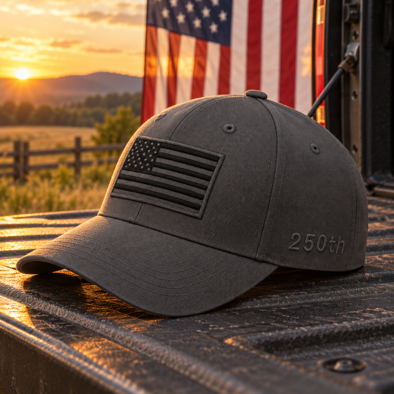 America 250th Flag Cap – Gray lifestyle