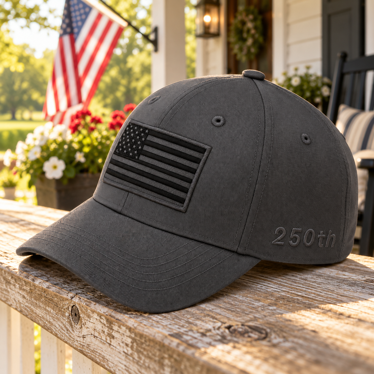 America 250th Flag Cap – Gray lifestyle