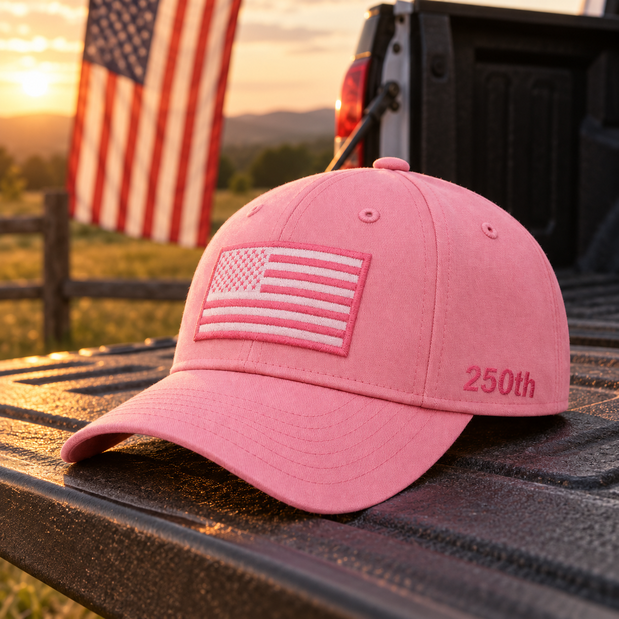 America 250th Flag Cap – Pink lifestyle