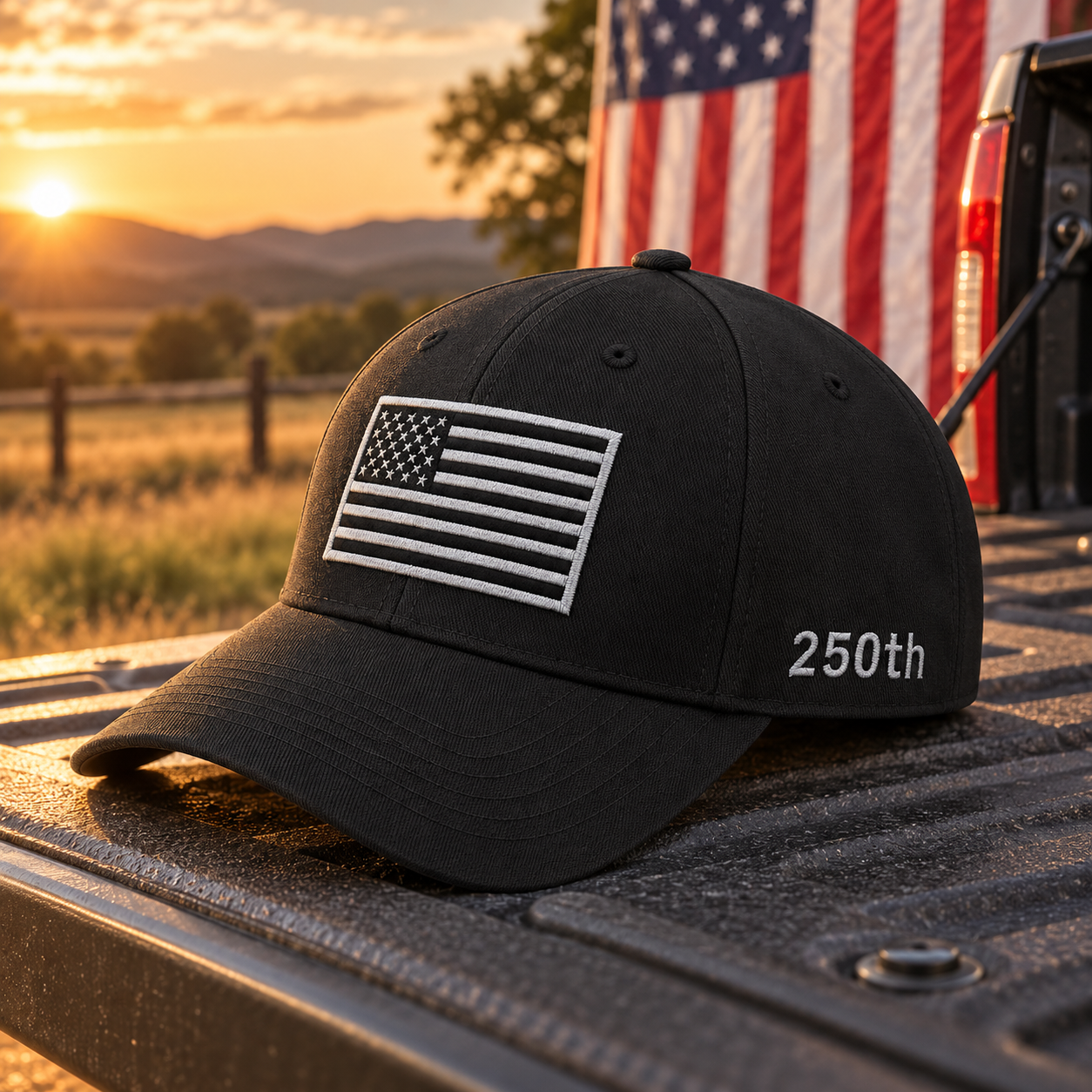 America 250th Flag Cap – Black lifestyle