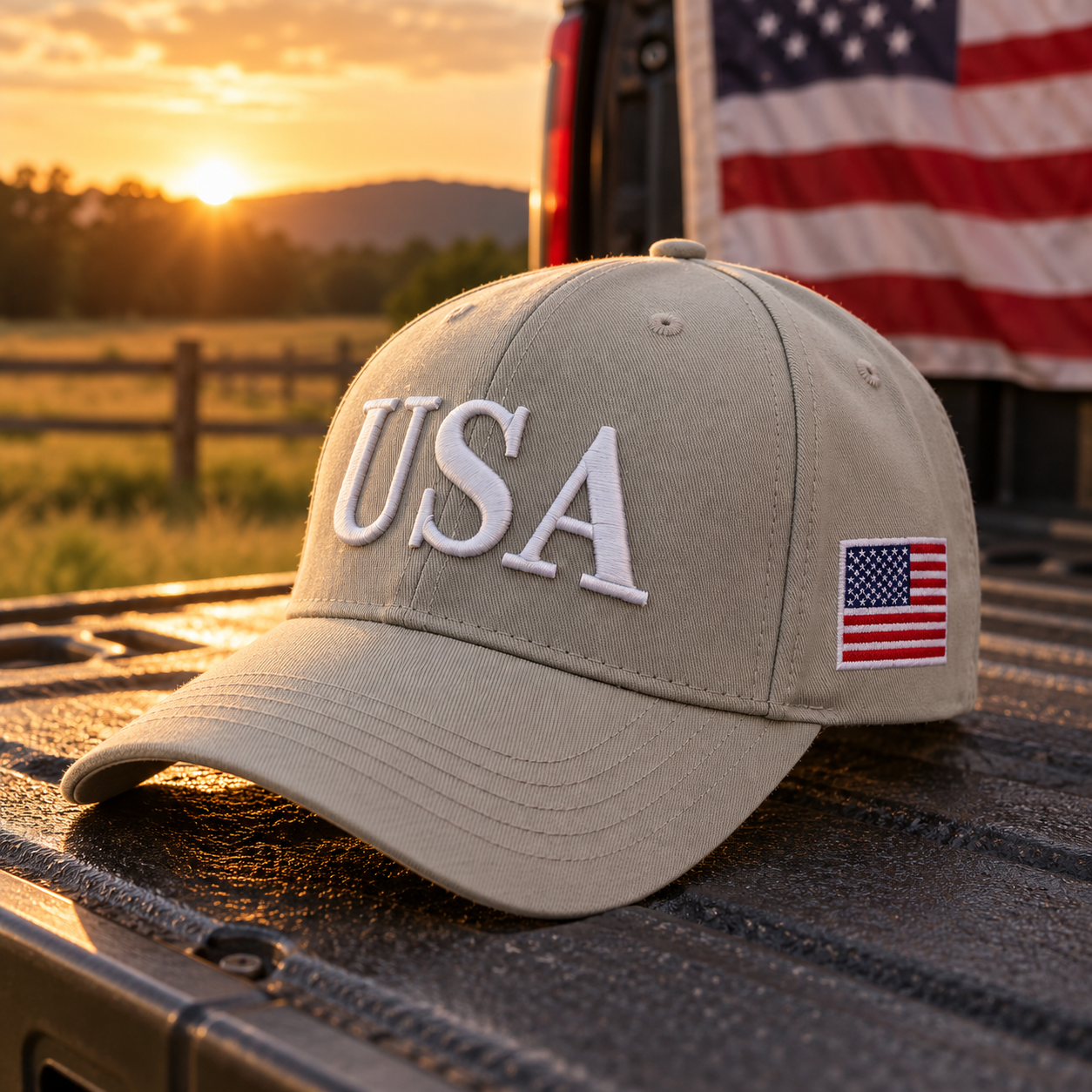 USA 250th Anniversary Cap – Light Gray lifestyle