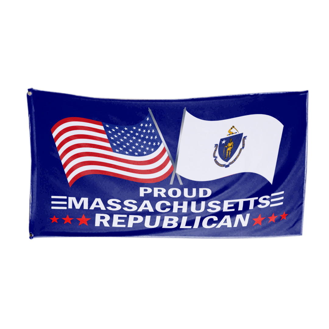 Proud Massachusetts Republican 3x5 flag