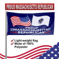 Proud Massachusetts Republican lightweight polyester flag