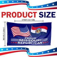 Proud Missouri Republican flag size 3 x 5 feet