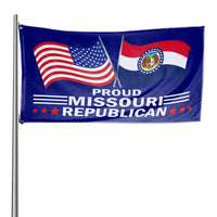 Proud Missouri Republican flag on a flagpole