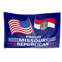 Proud Missouri Republican 3x5 flag with American flag and Missouri state flag