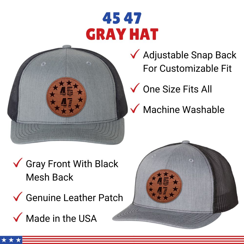 Grey and Black  Legacy 45/47 Hat – Presidential Heritage Edition
