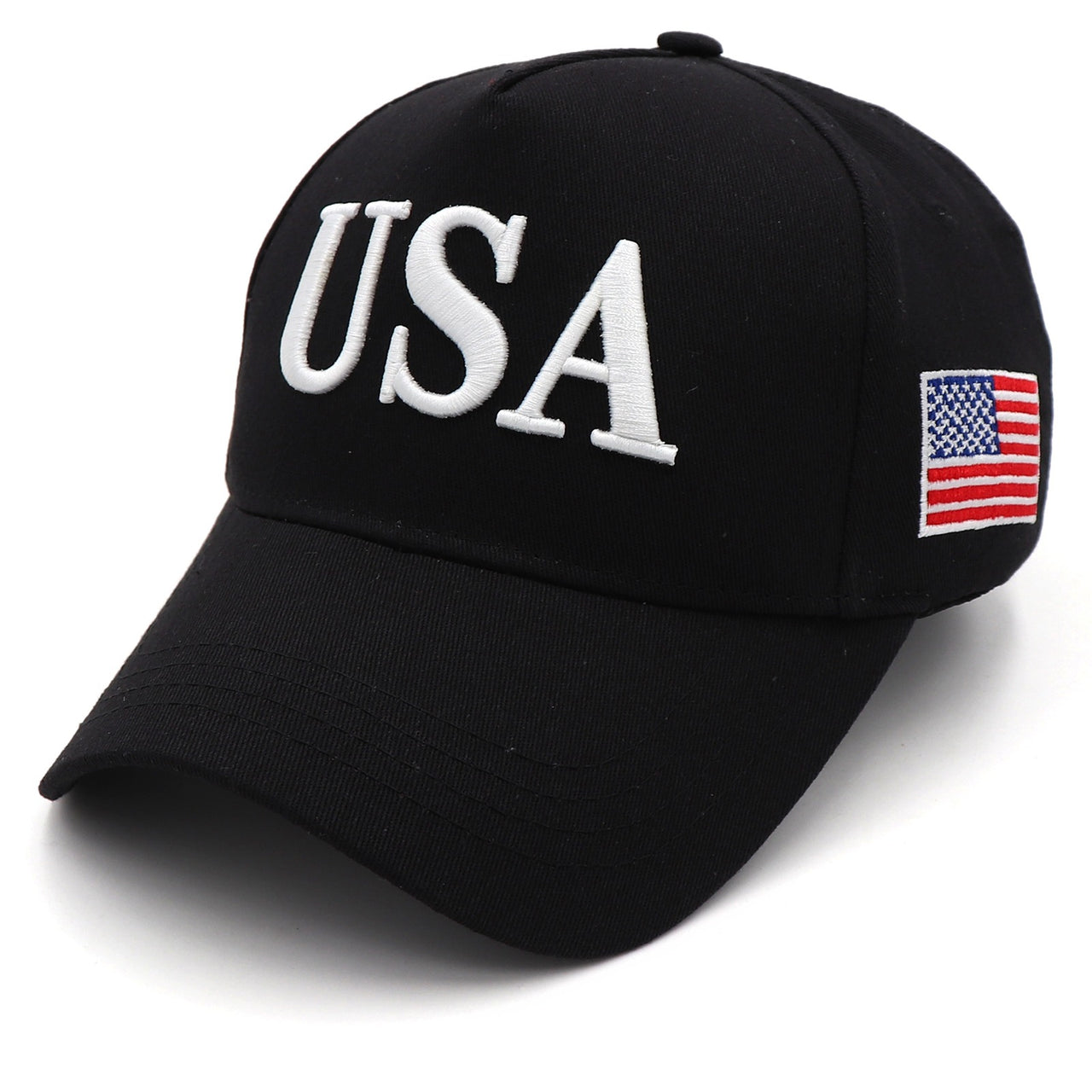 Bold USA Patriotic Black Baseball Cap – 45-47 Edition