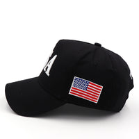 Bold USA Patriotic Black Baseball Cap – 45-47 Edition