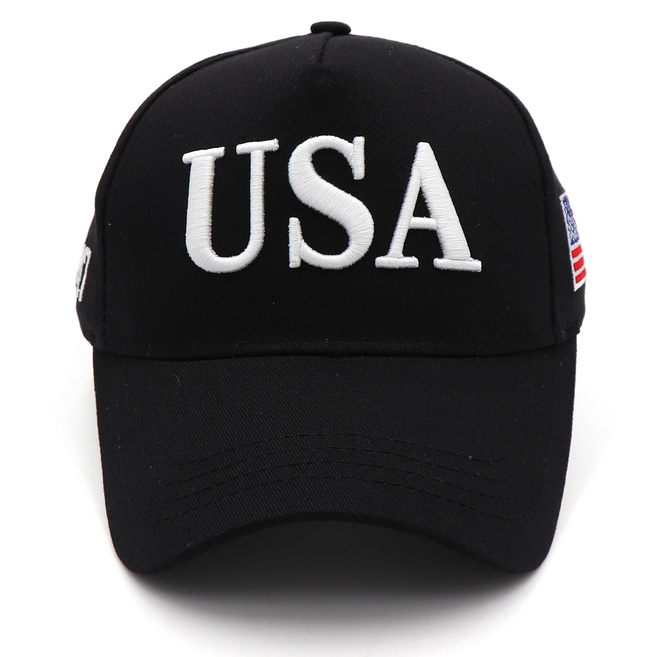 Bold USA Patriotic Black Baseball Cap – 45-47 Edition