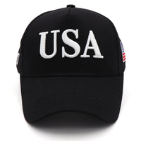 Bold USA Patriotic Black Baseball Cap – 45-47 Edition