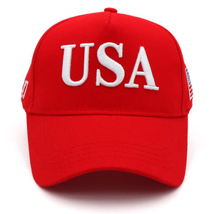 Bold USA Patriotic Red Baseball Cap – 45-47 Edition