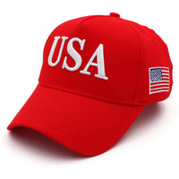Bold USA Patriotic Red Baseball Cap – 45 - 47 Edition