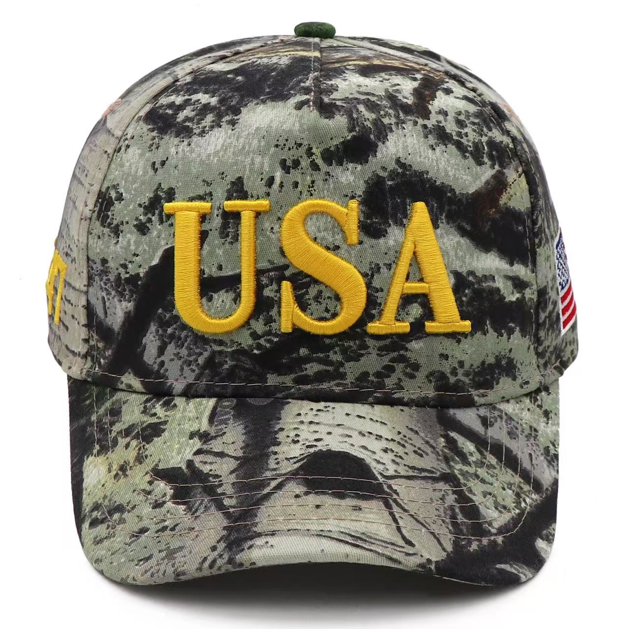 Bold USA Patriotic Camo Baseball Cap – 45-47 Edition