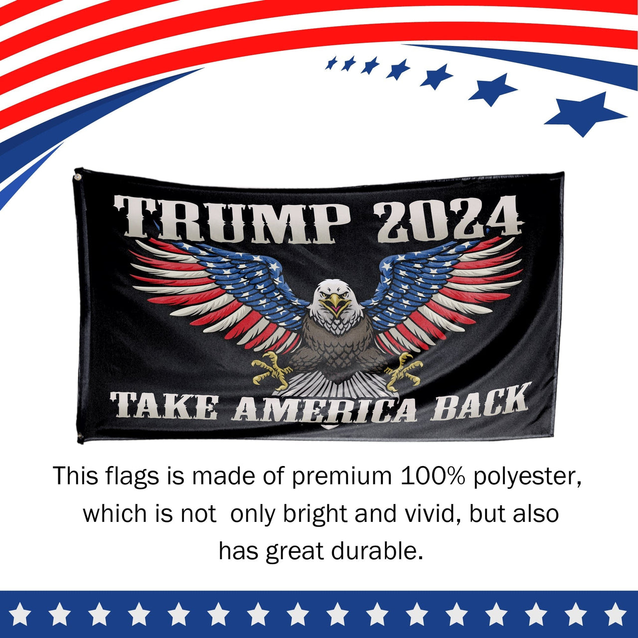 2024 "Take America Back" Black Flag – Extra Large 6x10 ft