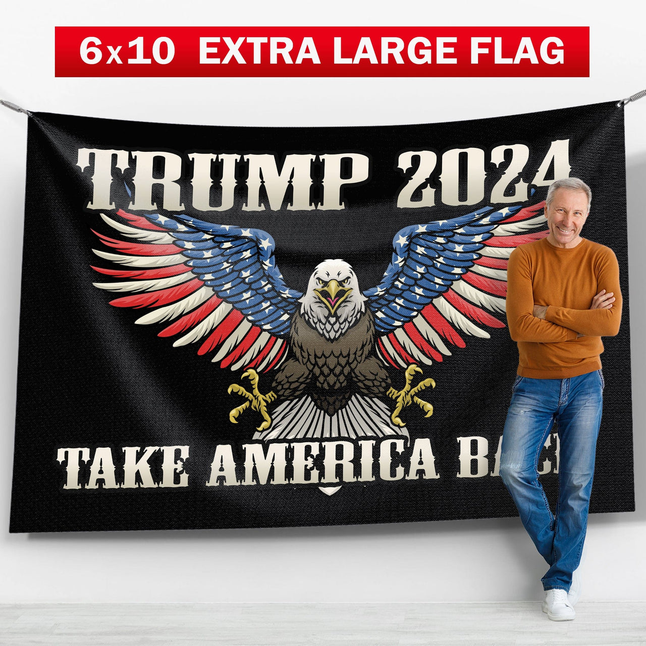 2024 "Take America Back" Black Flag – Extra Large 6x10 ft