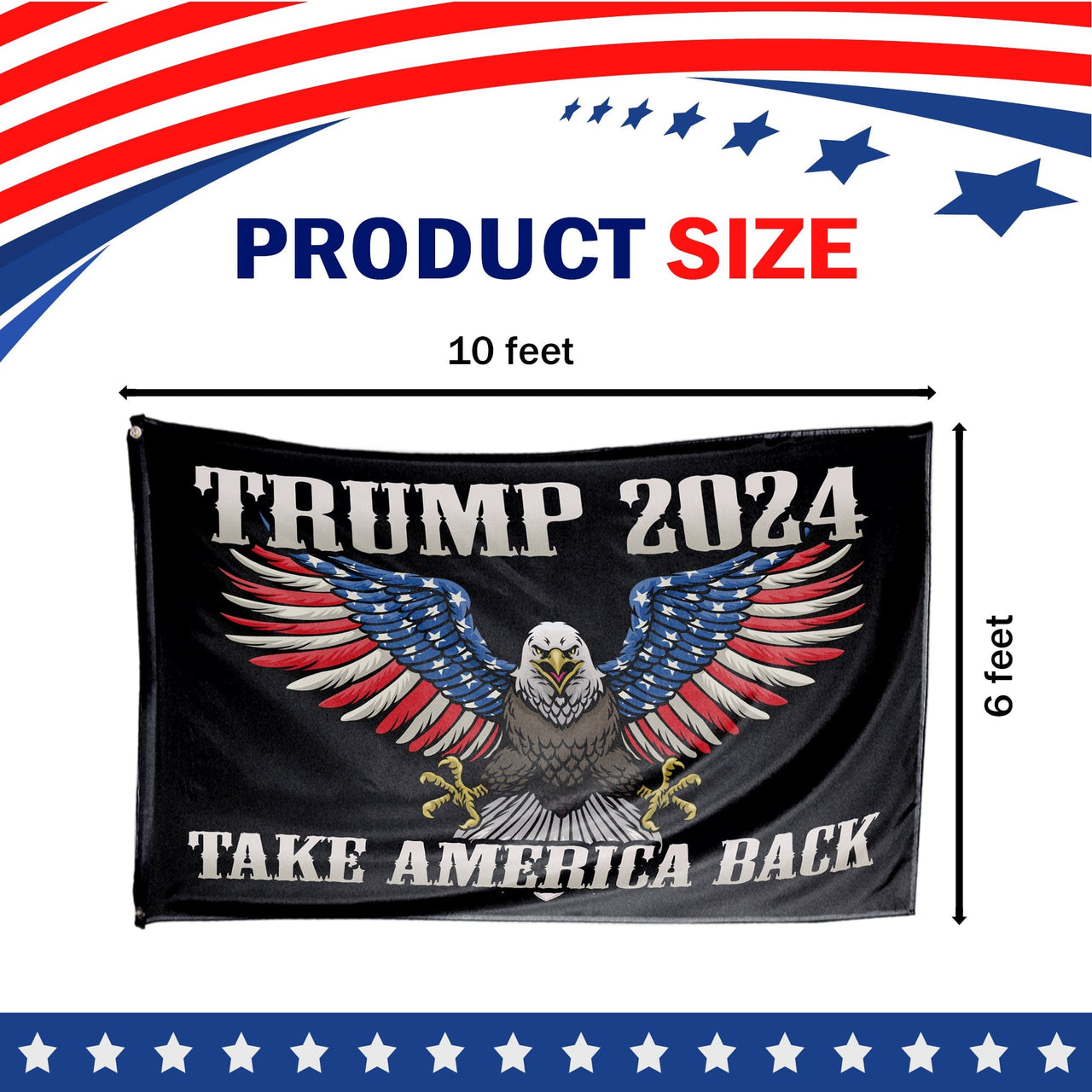 2024 "Take America Back" Black Flag – Extra Large 6x10 ft