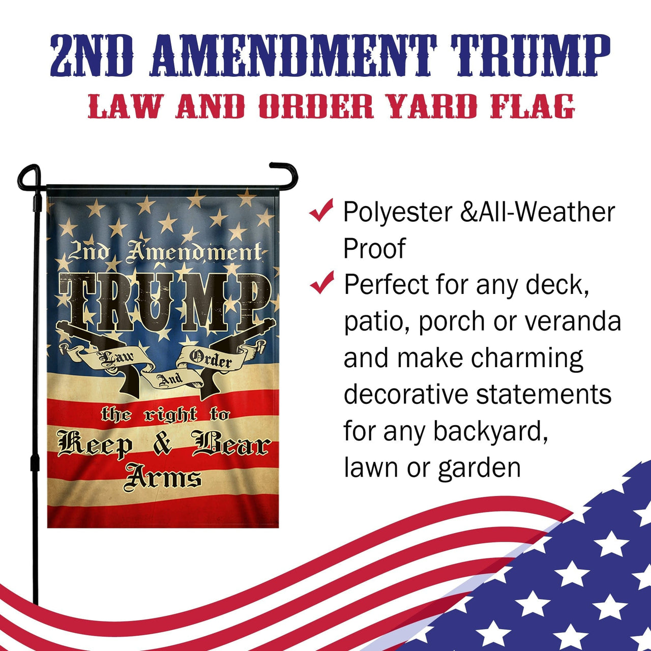 2nd Amendment Yard Flag – Law & Order, Keep & Bear Arms