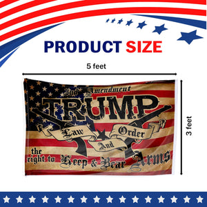 Second Amendment Flag – Law & Order Right to Bear Arms Banner