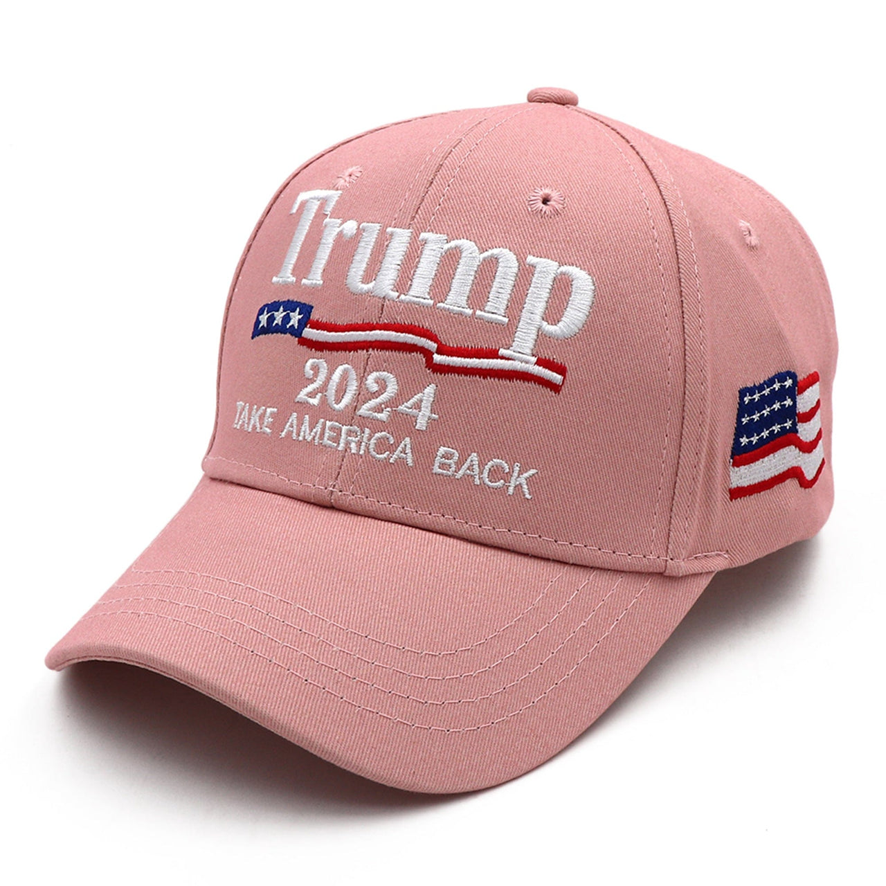 2024 “Take America Back” Embroidered Cap — Pink