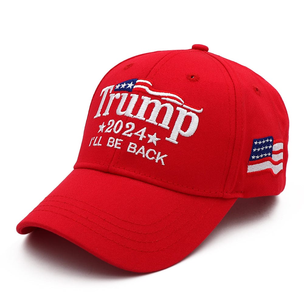 2024 "I'll Be Back" Patriotic Red Embroidered Cap