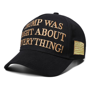 Black- Gold - Was Right About Everything - Embroidered Cap  45 – 47