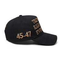 Black- Gold - Was Right About Everything - Embroidered Cap  45 – 47