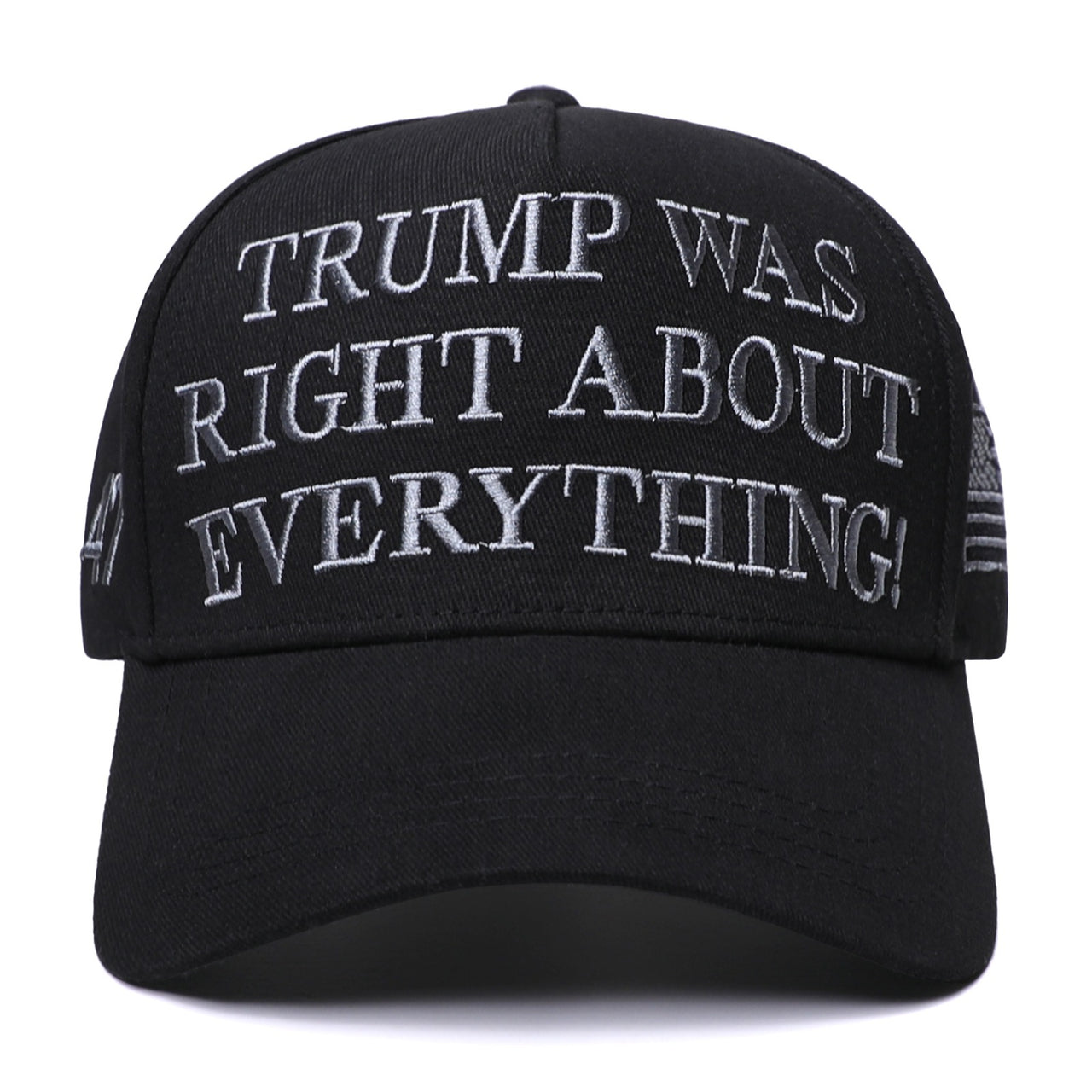 Black- Silver - Was Right About Everything - Embroidered Cap  45 – 47