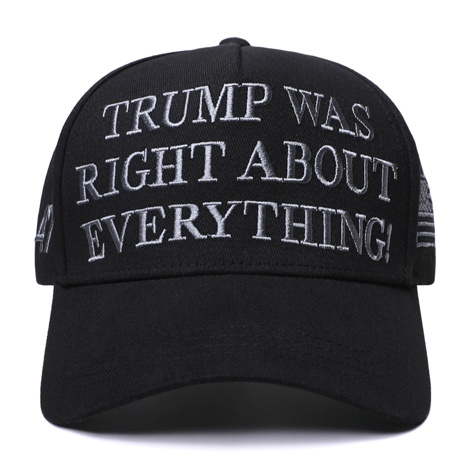 Black- Silver - Was Right About Everything - Embroidered Cap  45 – 47