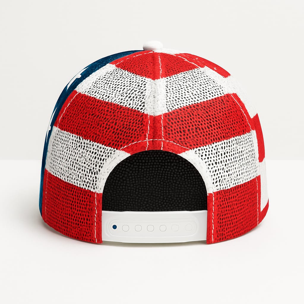 45 47 Presidential Flag Patch Mesh Snapback — Patriotic White/Stars & Stripes