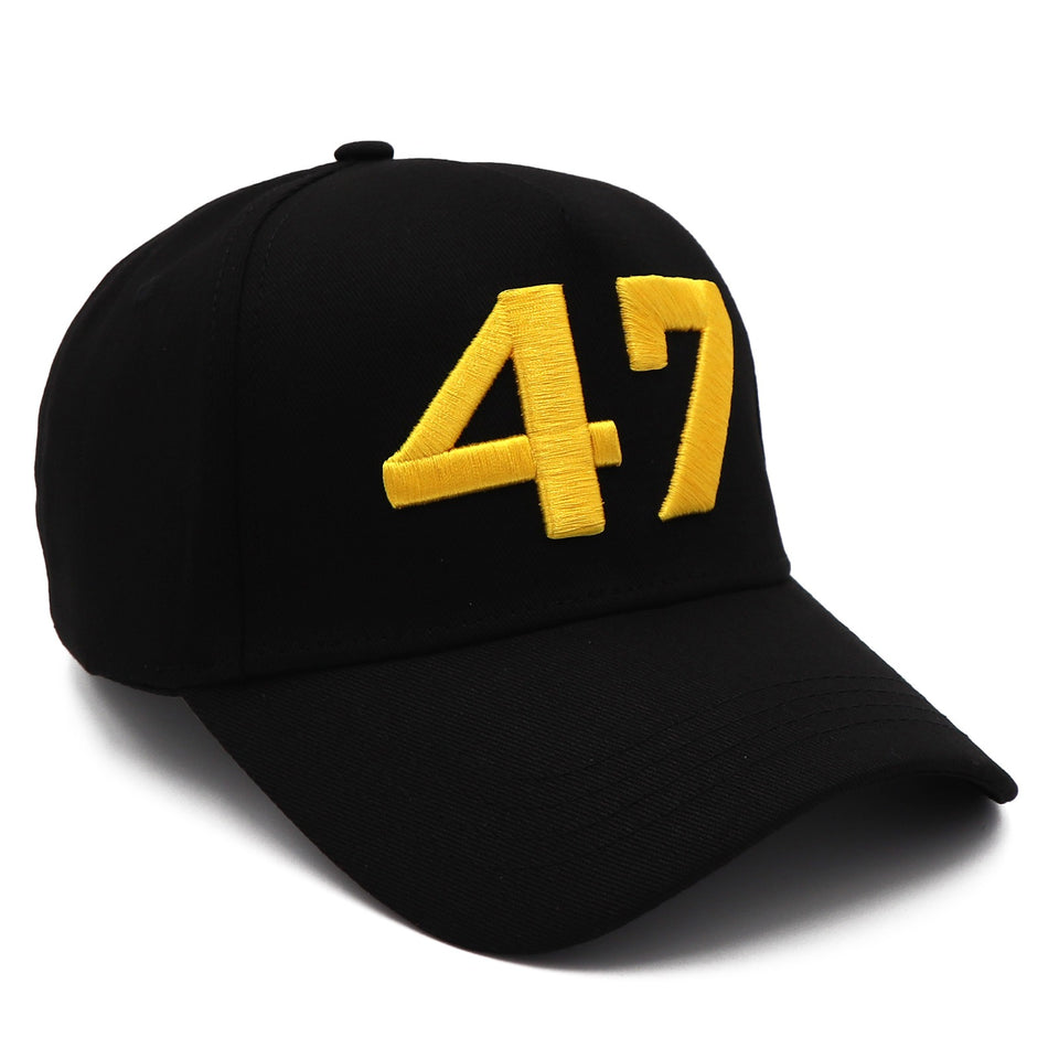 Black Gold 47 Presidential Tribute Hat – Adjustable , Embroidered USA Flag