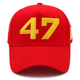 Red Gold 47 Presidential Tribute Hat – Adjustable , Embroidered USA Flag