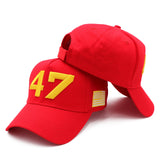 Red Gold 47 Presidential Tribute Hat – Adjustable , Embroidered USA Flag