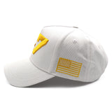 White Gold 47 Presidential Tribute Hat – Adjustable , Embroidered USA Flag