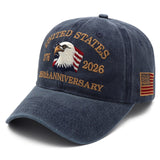 USA 250th Anniversary Eagle Cap (1776–2026) —  Embroidered