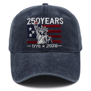 Freedom 250th hat - 1776-2026 eagle embroidered adjustable navy baseball cap
