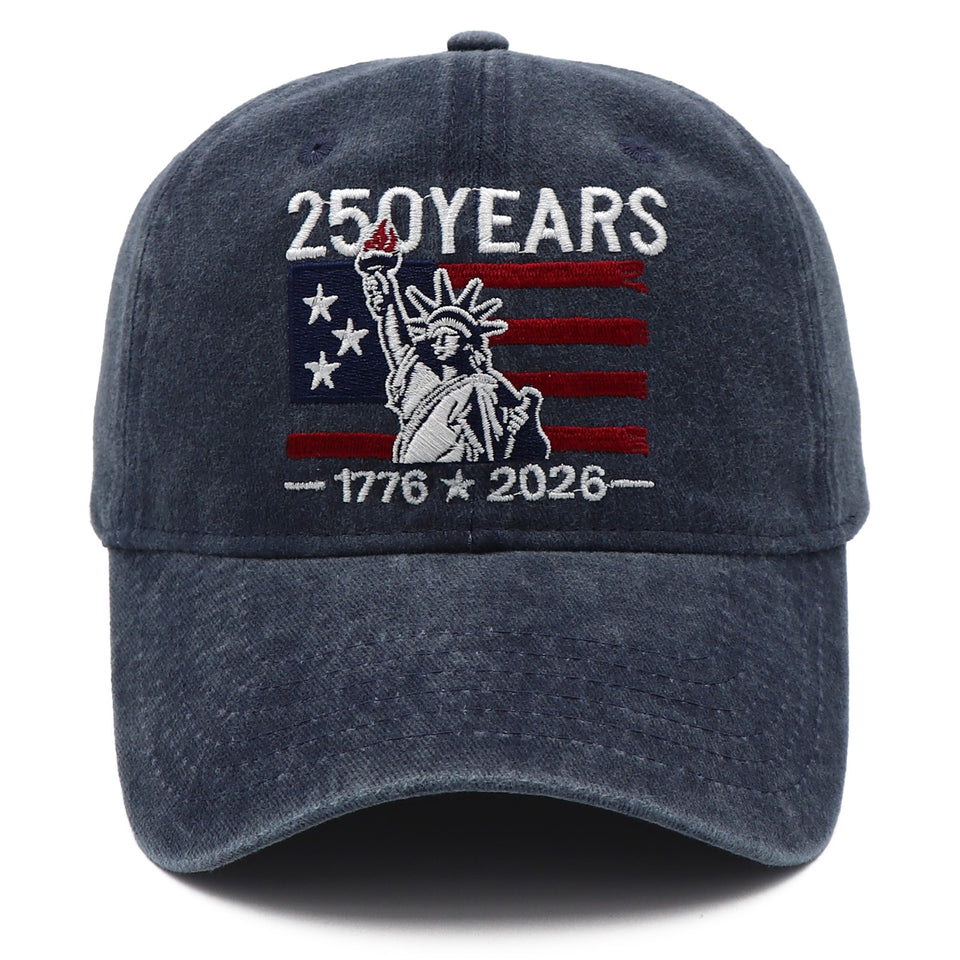 Freedom 250th hat - 1776-2026 eagle embroidered adjustable navy baseball cap
