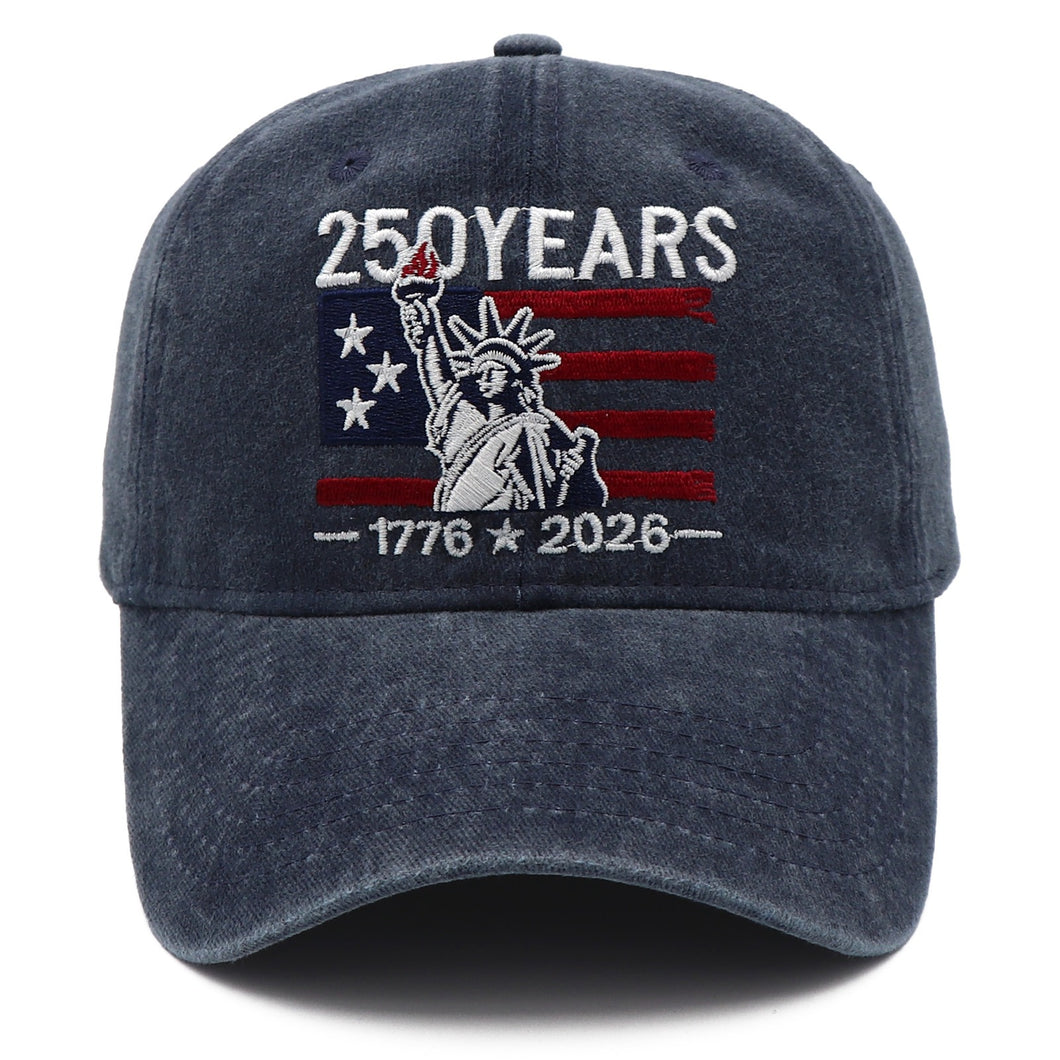 Freedom 250th hat - 1776-2026 eagle embroidered adjustable navy baseball cap