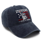 Freedom 250th hat - 1776-2026 eagle embroidered adjustable navy baseball cap