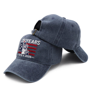Freedom 250th hat - 1776-2026 eagle embroidered adjustable navy baseball cap